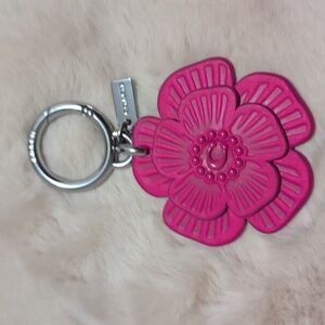 Coach Fuchsia Floral Bag Charm